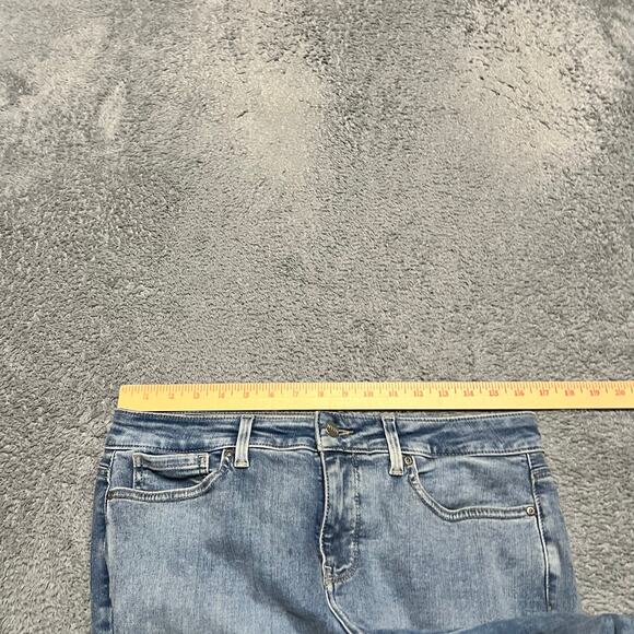 NYDJ Jeans Womens 10 Petite (33x30) Marilyn Straight Mid Rise Blue Denim Pants - Picture 8 of 11